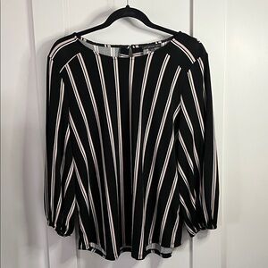 Striped Black and White/Tan Women's Top